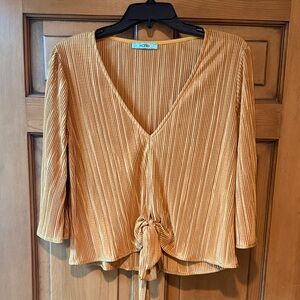 Karlie Women's Gold Tie-Front Blouse